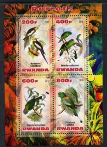 RWANDA - 2013 - Parrots - Perf 4v Sheet - MNH -Private Issue