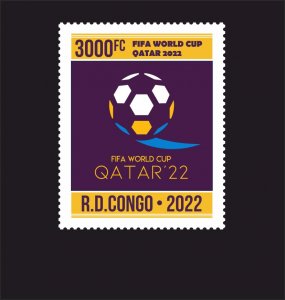 Stamps.  Soccer World Cup in Qatar 2022, Congo 2022 year , 1 stamp perforated