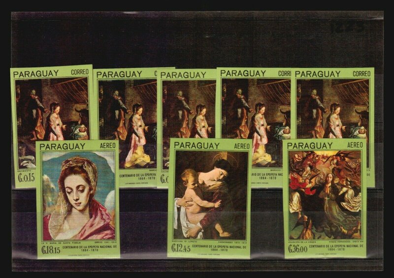 Paraguay Religious art Painting Greco Caravaggio Virgin 1008-1015 imperforated