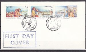 Chile, Scott cat. 671-673. Antarctica Explorers and Scouts. First Day Cover. ^