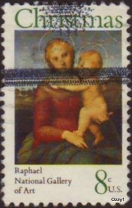 USA 1973 Sc#1507 8c Madonna & Child Painting by Raffaelo Christmas USED-NH.