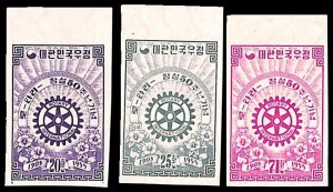Korea, South 1955, 50 years Rotary 3v, imperforated, MNH