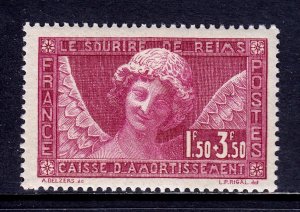 FRANCE — SCOTT B34 — 1930 1.50fr + 3.50fr SMILE OF REIMS — MH — SCV $80