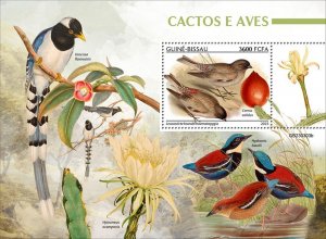 GUINEA BISSAU - 2023 - Cactus & Birds - Perf Souv Sheet - Mint Never Hinged