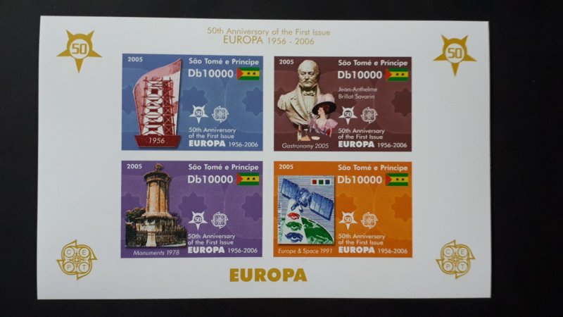 50th anniversary of EUROPA stamps - Sao Tome and Principe 1x Bl imperf ** MNH