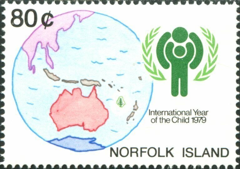 Norfolk Island 1979 SG229 80c IYC emblem and map MNH