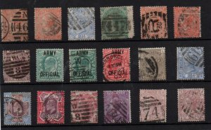 GB QV-KEVII fine used collection of 18 values (odd fault) WS33259