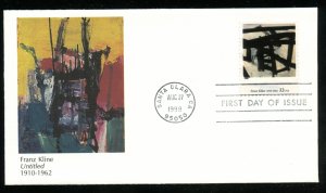 US 3236s American Art Mahoning Franz Kline UA Fleetwood cachet FDC