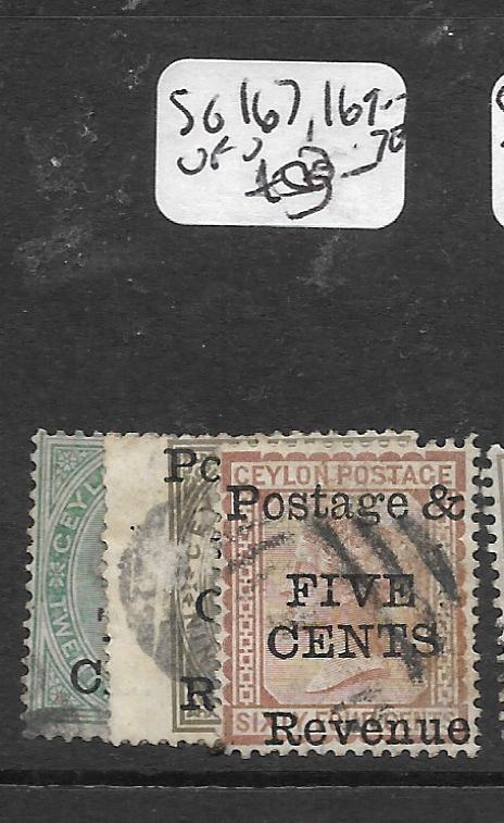 CEYLON (PP0202B) QV  SURCHARGE  SG 167, 169-70    VFU