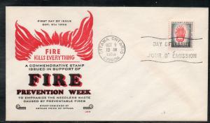 Canada #364 Fire Prevention FDC JCR Cacheted unaddr C331