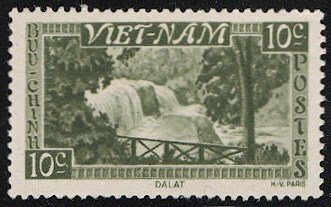 VIETNAM  1951 Sc 1 Mint NH, VF, 10c Waterfall