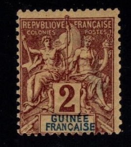 French Guinea Scott 2 MH*  1892 Perf 14x13.5