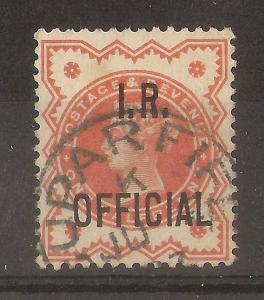 GB 1888 QV 0.5d I.R. Official SG.O13 Fine Used