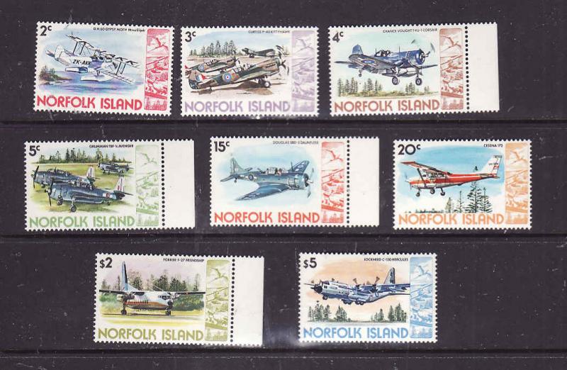 Norfolk Is.-Sc#257-270-Unused NH 1/2 set-Planes-Aircraft-1980-81-