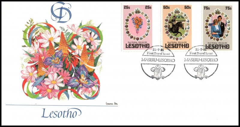 Lesotho 335-337 Royal Wedding Fleetwood U/A FDC