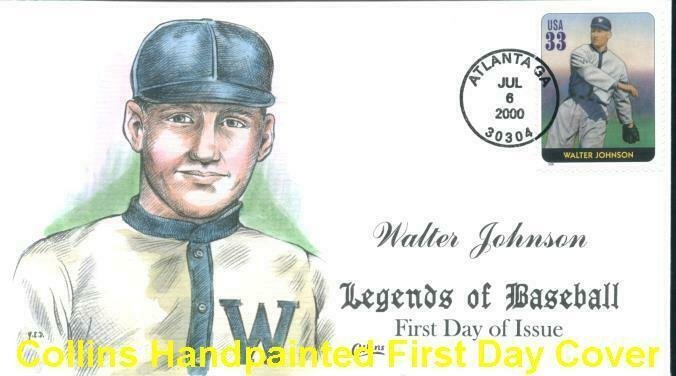 COLLINS HAND PAINTED 3408 Baseball Walter Johnson