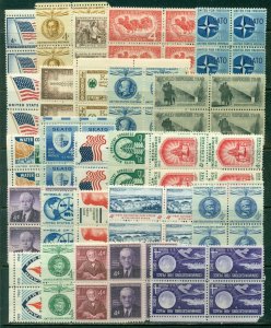 25 DIFFERENT SPECIFIC 4-CENT BLOCKS OF 4, MINT, OG, NH, GREAT PRICE! (10)
