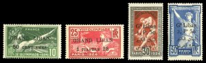 Lebanon #45-48 Cat$130, 1924 Surcharges, set of four, hinged