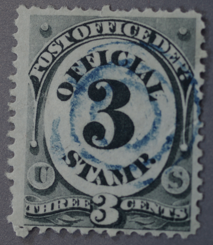 United States #O49 Post Office Used Blue Bullseye Cancel