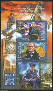 CENTRAL AFRICA 50th MEMORIAL ANNIVERSARY OF WINSTON CHURCHILL SHEET  MINT  NH