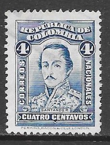 Columbia 342: 4c Francisco de Paulo Santander, used, F-VF