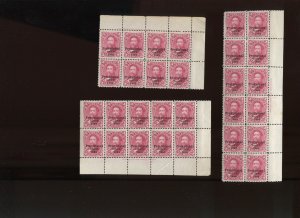 Hawaii 66 Overprint Mint Lot of 3 Imprint Blocks NH (925 H)