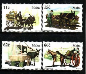 Malta-Sc#1215-18- id8-unused NH set-Animals-Horses-Mules-2005-