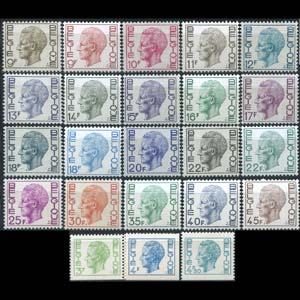 BELGIUM 1971 - Scott# 762-84 King 9-4.5f NH