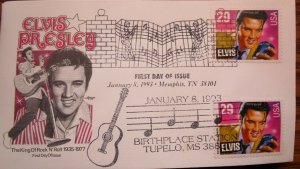RARE ELVIS PRESLEY #2721 MEMPHIS and TUPELO  DUAL FIRST DAY CANCELS ARTMASTER