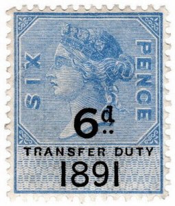 (I.B) QV Revenue : Transfer Duty 6d (1891)