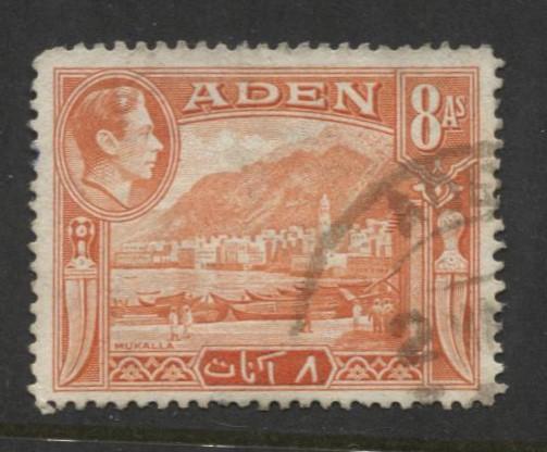 ADEN - Scott 23 - Aden Scenes - 1939- Used - Single 8a Stamp