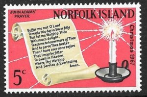 NORFOLK ISLAND 1967 CHRISTMAS Issue Sc 115 MNH