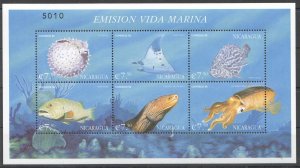 B1226 1999 Nicaragua Marine Life Fish Emision Vida Marina 1Kb Mnh