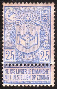 1894, Belgium 25c, MH, Sc 78