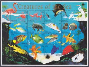 1998 Liberia 1974-1989ZB Marine fauna  9,50 €