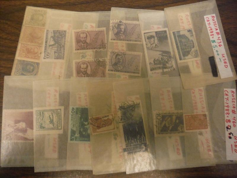 WPPhil Russia Stamps 18 Stamp Accumulation Mostly Used Singles some Mint Singles