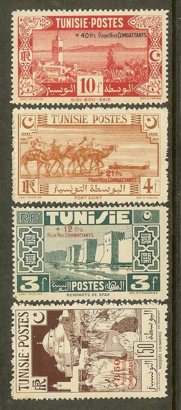 Tunisia, Scott #'s B80-B83, Various Scenes, MLH