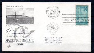 US Scott #1109 FDC, Addressed