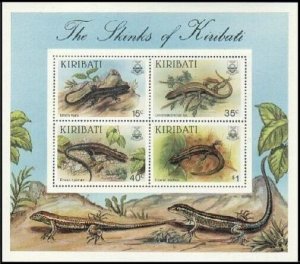 Kiribati 494a sheet, MNH. Michel Bl.13. Lizards 1987.