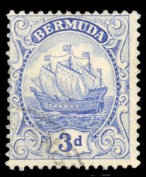 Bermuda #88 Cat$32.50, 1924 3p ultramarine, used