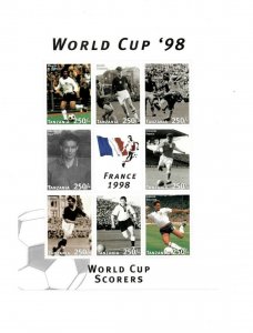 Tanzania 1998 - World Cup Football - Sheet of 8 Stamps - MNH