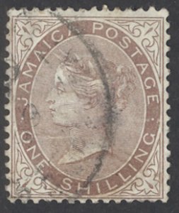 Jamaica Sc# 12 Used (b) 1873 1sh brown Queen Victoria