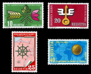 Switzerland 1954 Sc 347-50 mlh