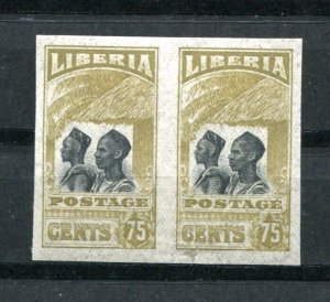 Liberia 1918 Sc 172 MNH Pair Mandingos IMPERF only 50 exist  7568