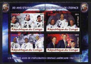 CONGO - 2011 - 1st Man in Space, USA #7 - Perf 4v Sheet - MNH - Private Issue
