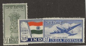 India Sc #200-202 set of 3 LH VF