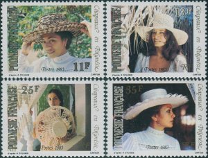 French Polynesia 1983 Sc#379-382,SG393-396 Polynesian Hats set MNH