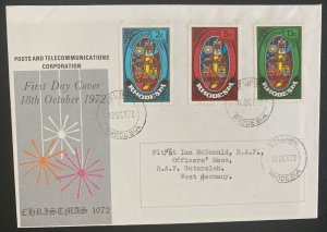 1972 Selukwe Rhodesia First Day Airmail Cover To RAF Gutersloh Germany