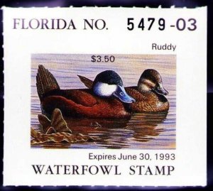 1992 Florida State Duck Stamp Scott #14  MNH