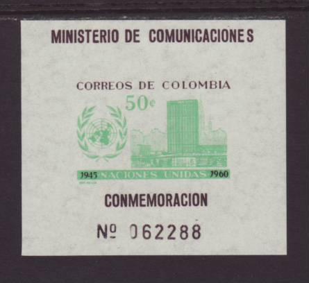 Columbia UN 725 Souvenir Sheet MNH VF